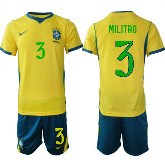 Brazil #3 MILITAO National Team FIFA x World Cup 2026 Home On Field Jersey
