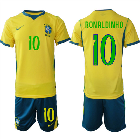 Brazil #10 RONALDINHO National Team FIFA x World Cup 2026 Home On Field Jersey
