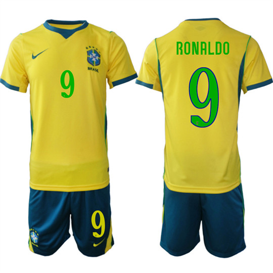 Brazil #9 RONALDO National Team FIFA x World Cup 2026 Home On Field Jersey