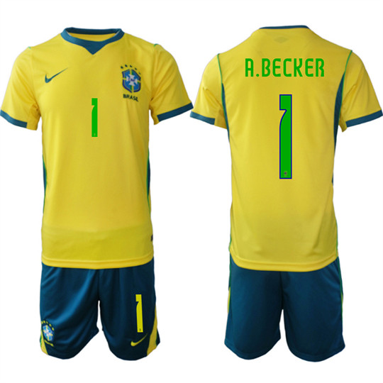 Brazil #1 A.BECKER National Team FIFA x World Cup 2026 Home On Field Jersey