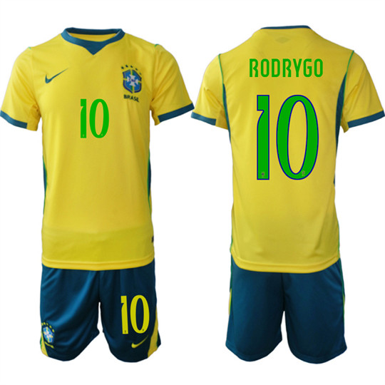 Brazil #10 RODRYGO National Team FIFA x World Cup 2026 Home On Field Jersey