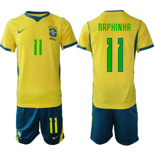 Brazil #11 RAPHINHA National Team FIFA x World Cup 2026 Home On Field Jersey