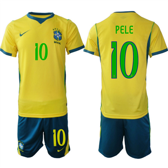 Brazil #10 PELE National Team FIFA x World Cup 2026 Home On Field Jersey