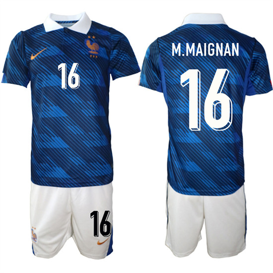 France #16 M.MAIGNAN National Team FIFA x World Cup 2026 Home On Field Jersey