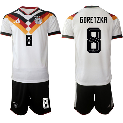 Germany #8 GORETZKA National Team FIFA x World Cup 2026 Home White On Field Jersey
