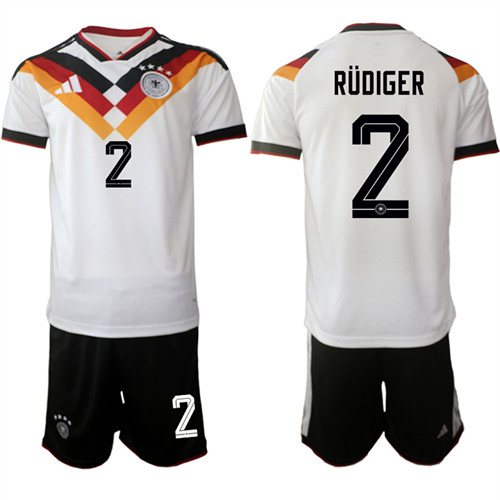 Germany #2 RUDIGER National Team FIFA x World Cup 2026 Home White On Field Jersey