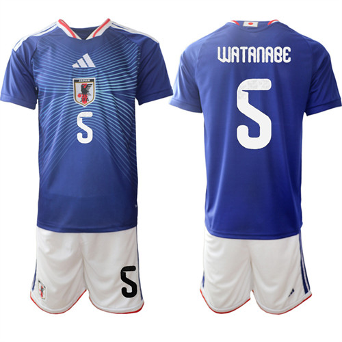 Japan #5 WATANABE National Team FIFA x World Cup 2026 Home Blue On Field Jersey