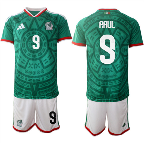 Mexico #9 RAUL National Team FIFA x World Cup 2026 Home Green On Field Jersey