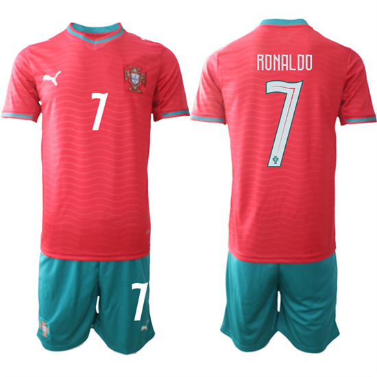 Portugal #7 RONALDO National Team FIFA x World Cup 2026 Home Red On Eusebio special edition Jersey