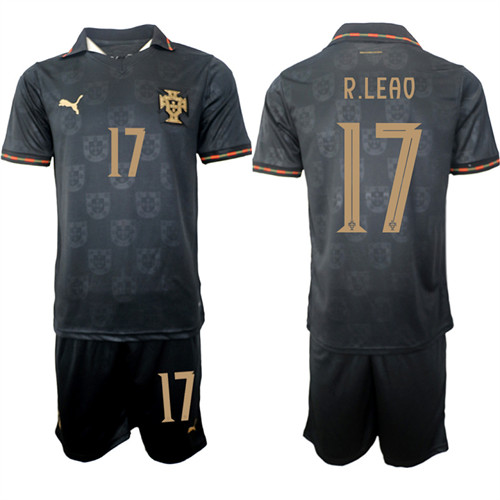 Portugal #17 R.LEAO National Team FIFA x World Cup 2026 Away Gray On Eusebio special edition Jersey