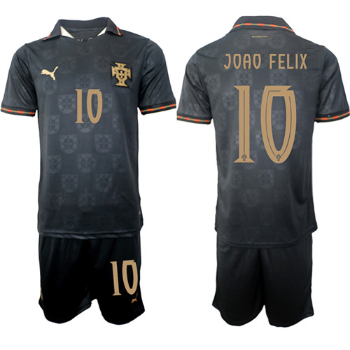 Portugal #10 JOAO FELIX National Team FIFA x World Cup 2026 Away Gray On Eusebio special edition Jersey