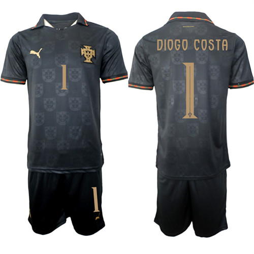 Portugal #1 DIOGO COSTA National Team FIFA x World Cup 2026 Away Gray On Eusebio special edition Jersey