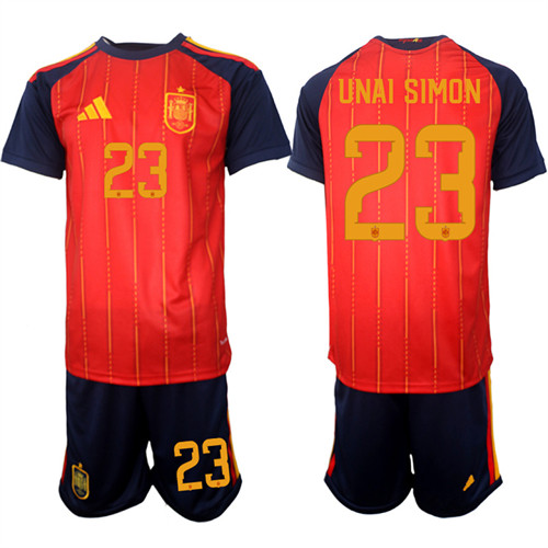 Spain #23 UNAI SIMON National Team FIFA x World Cup 2026 Home Red On Field Jerseys Spain #23 UNAI SIMON National Team FIFA x World Cup 2026 Home Red On Field Jerseys
