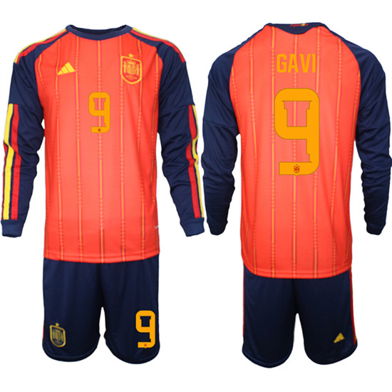 Spain #9 GAVI National Team FIFA x World Cup 2026 Long Sleeve Home Red On Field Jerseys Spain #9 GAVI National Team FIFA x World Cup 2026 Long Sleeve Home Red On Field Jerseys