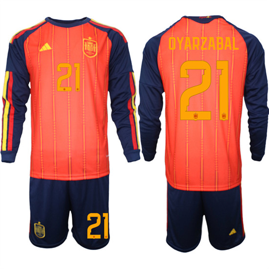 Spain #21 OYARZABAL National Team FIFA x World Cup 2026 Long Sleeve Home Red On Field Jerseys Spain #21 OYARZABAL National Team FIFA x World Cup 2026 Long Sleeve Home Red On Field Jerseys