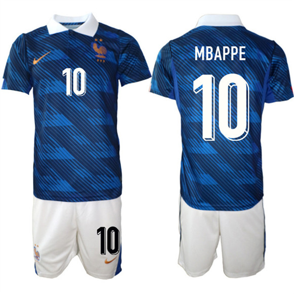 France #10 Mbappe Navy 2026 Home Soccer Jersey Suit