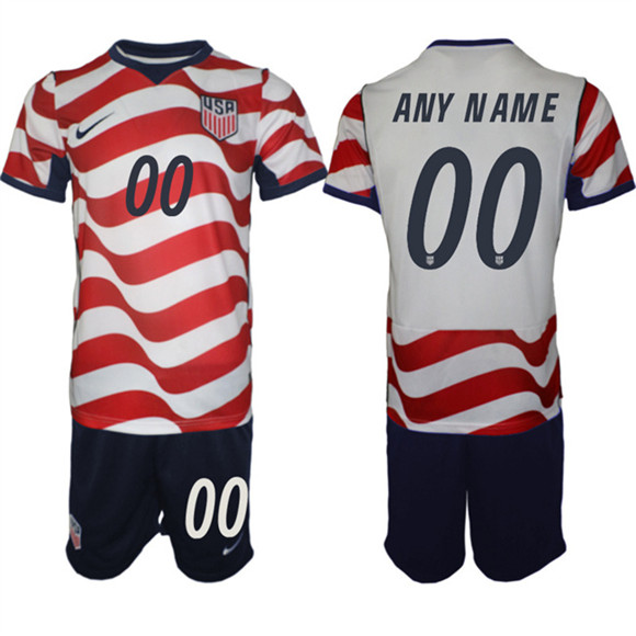 United States Custom White Red 2026 Home Soccer Jersey Suit United States Custom White Red 2026 Home Soccer Jersey Suit