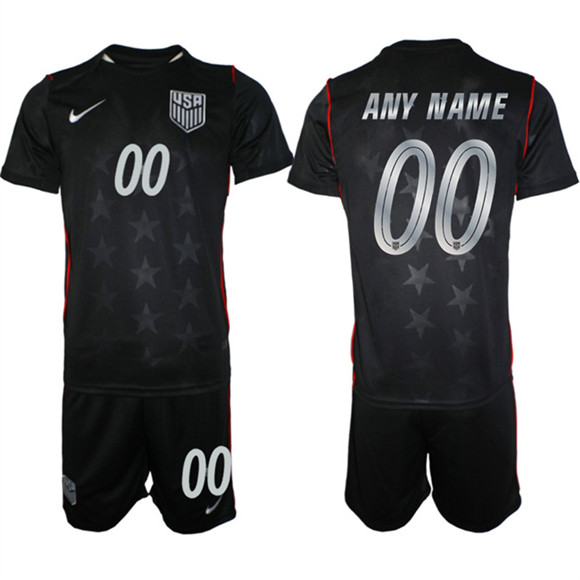 United States Custom Black 2026 Away Soccer Jersey Suit United States Custom Black 2026 Away Soccer Jersey Suit