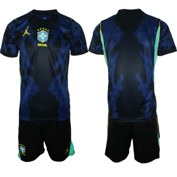 Brazil national football team Blank Navy 2026 Away Soccer Jersey Suit Brazil national football team Blank Navy 2026 Away Soccer Jersey Suit