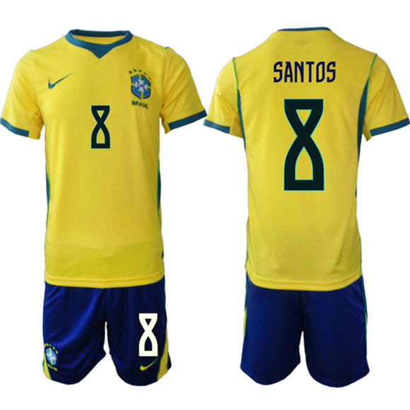Brazil national football team #8 Andrey Santos Yellow Home 2026 Soccer Jersey Suit Brazil national football team #8 Andrey Santos Yellow Home 2026 Soccer Jersey Suit