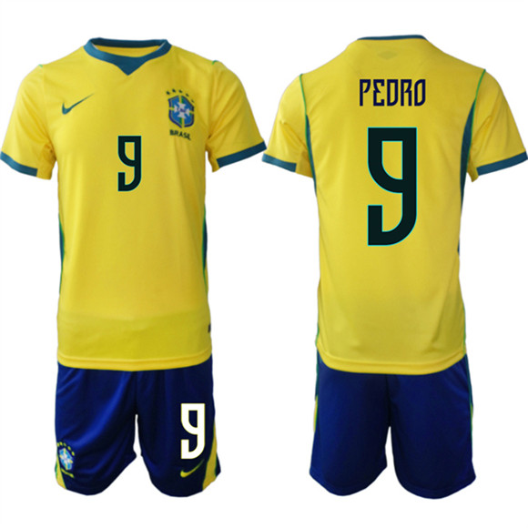 Brazil national football team #9 Joo Pedro Yellow Home 2026 Soccer Jersey Suit Brazil national football team #9 Joo Pedro Yellow Home 2026 Soccer Jersey Suit