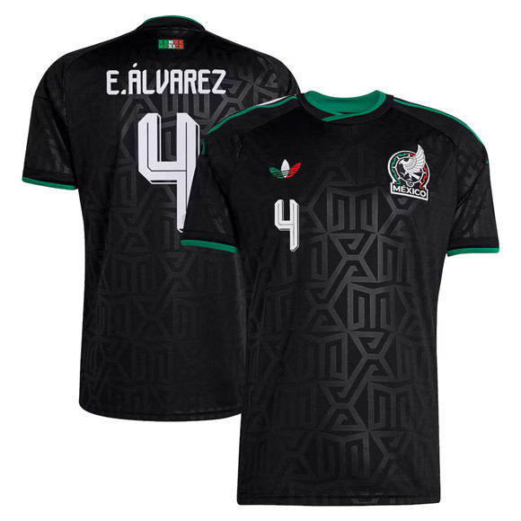 Mexico #4 Edson Alvarez Black 2026 Soccer Jersey Suit