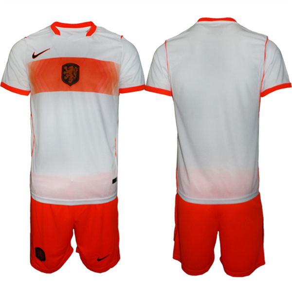 Netherlands Custom Orange White Away Soccer Jersey Suit Netherlands Custom Orange White Away Soccer Jersey Suit