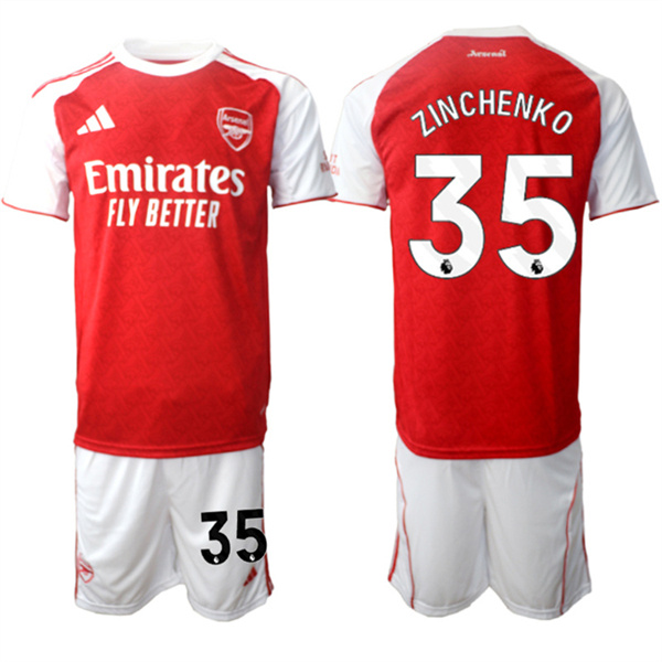 Arsenal F.C #35 Oleksandr Zinchenko 2026 Red Home Soccer Jersey Suit