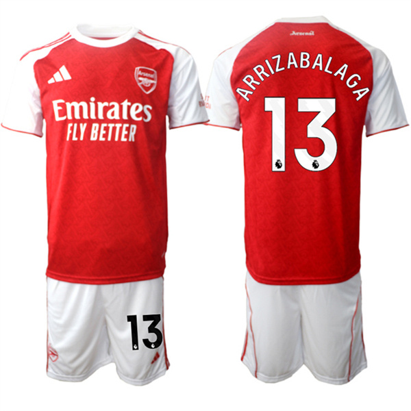 Arsenal F.C #13 Kepa Arrizabalaga 2026 Red Home Soccer Jersey Suit