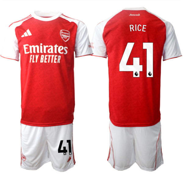 Arsenal F.C #41 Declan Rice 2026 Red Home Soccer Jersey Suit