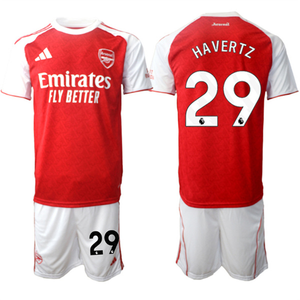 Arsenal F.C #29 Kai Havertz 2026 Red Home Soccer Jersey Suit
