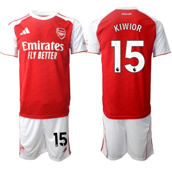 Arsenal F.C #15 Jakub Kiwior 2026 Red Home Soccer Jersey Suit