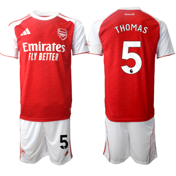 Arsenal F.C #5 Thomas 2026 Red Home Soccer Jersey Suit
