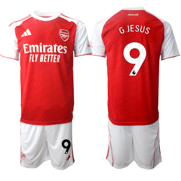 Arsenal F.C #9 Gabriel Jesus 2026 Red Home Soccer Jersey Suit