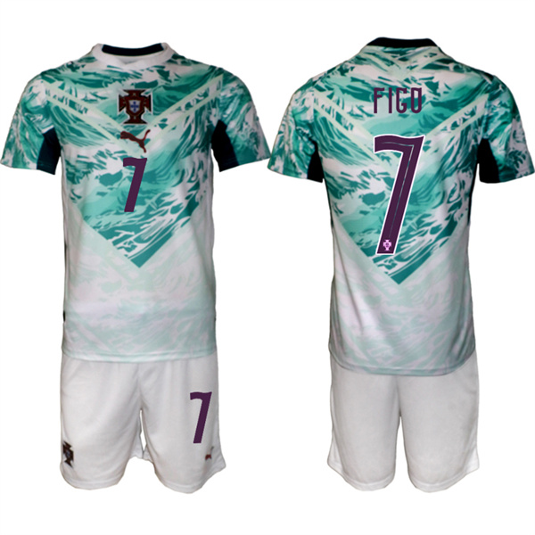 Portugal Team #7 Lu??s Figo Green 2026 World Cup Away Soccer Jersey Suit