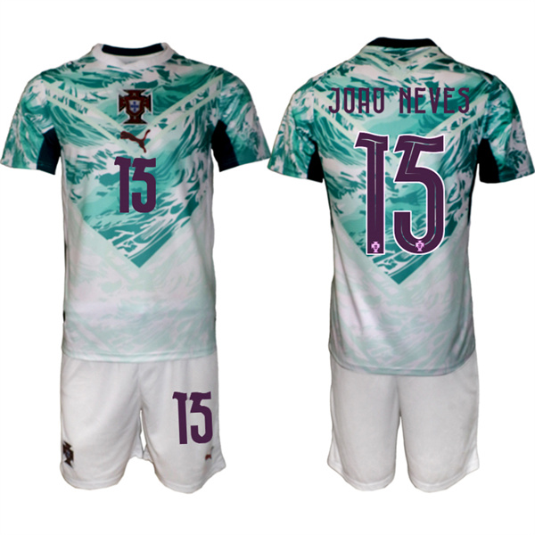 Portugal Team #15 Jo?o Neves Green 2026 World Cup Away Soccer Jersey Suit