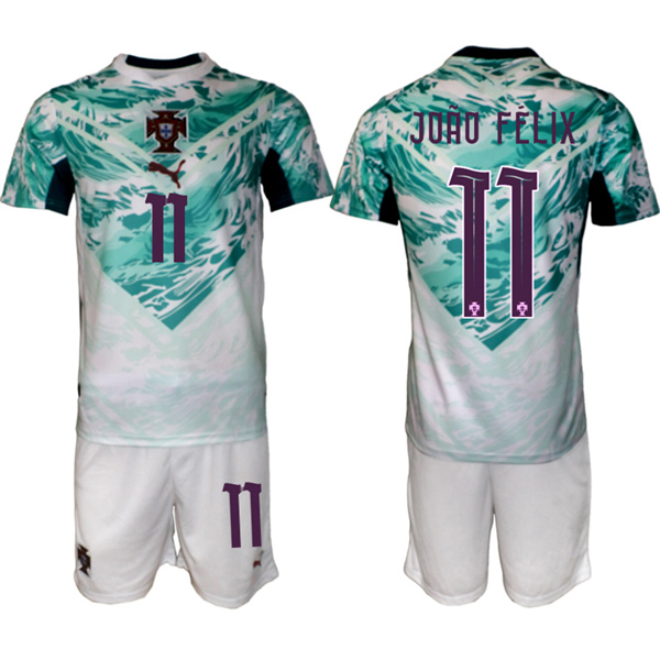 Portugal Team #11 Jo?o F??lix Green 2026 World Cup Away Soccer Jersey Suit