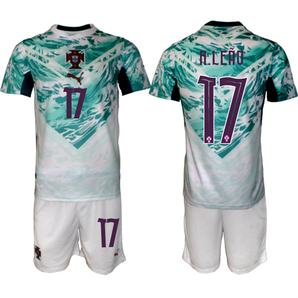 Portugal Team #17 Rafael Le?o Green 2026 World Cup Away Soccer Jersey Suit