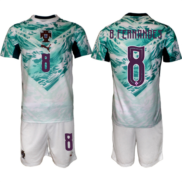 Portugal Team #8 Bruno Fernandes Green 2026 World Cup Away Soccer Jersey Suit