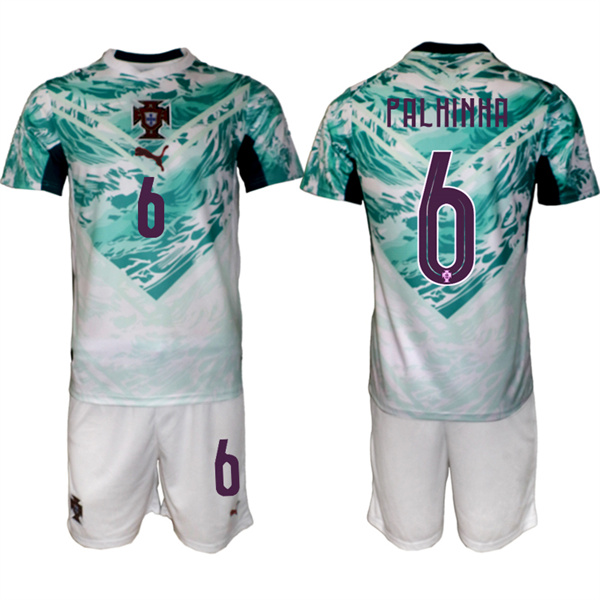 Portugal Team #6 Jo?o Palhinha Green 2026 World Cup Away Soccer Jersey Suit