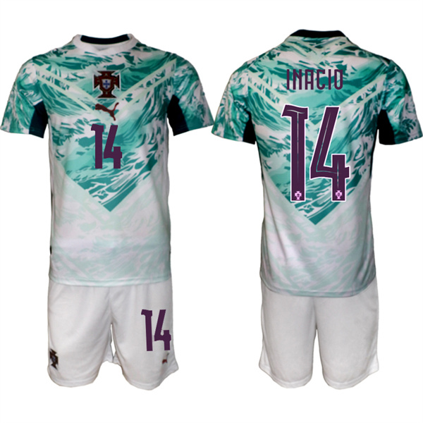 Portugal Team #14 Gon?alo In??cio Green 2026 World Cup Away Soccer Jersey Suit