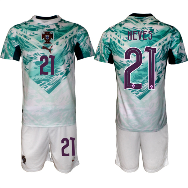 Portugal Team #21 R??ben Neves Green 2026 World Cup Away Soccer Jersey Suit