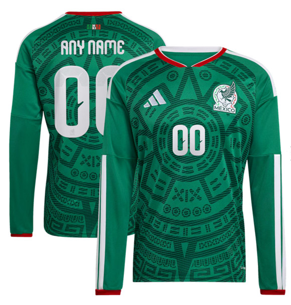 Mexico Custom Black 2026 Home Soccer Long Sleeve Jersey Mexico Custom Black 2026 Home Soccer Long Sleeve Jersey
