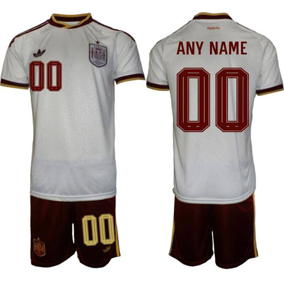 Spain Team Custom White Soccer Jersey Suit Spain Team Custom White Soccer Jersey Suit