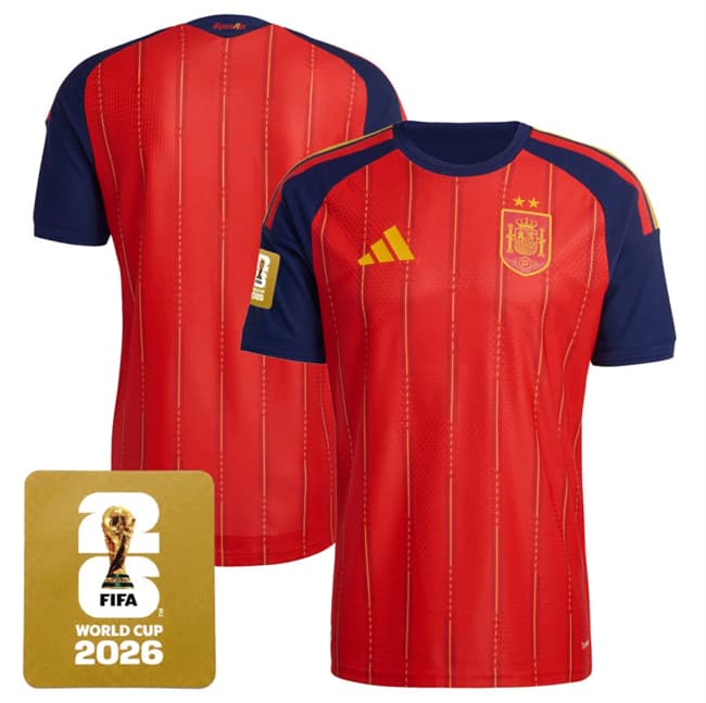 Spain Team Blank Red 2026 World Cup Home Soccer Jersey Spain Team Blank Red 2026 World Cup Home Soccer Jersey