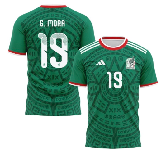 Mexico #19 G.MORA 2026 Green Jersey