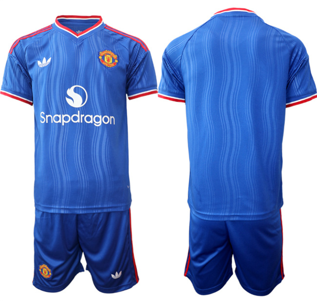 Manchester United Custom 2026-27 Blue Away Soccer Jersey Suit
