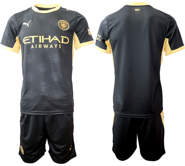 Manchester City Custom 2026-27 Black Away Soccer Jersey Suit